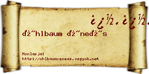 Öhlbaum Éneás névjegykártya